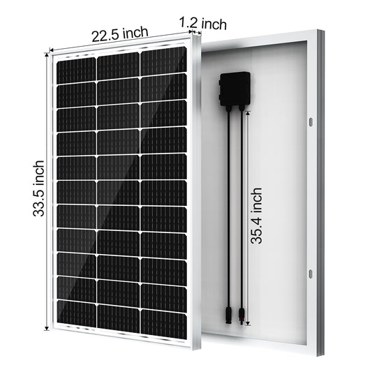 SOLPERK Solar Panels 100 Watt 12 Volt, High-Efficiency Monocrystalline Solar Panel for Home, RV, Camping, Marine, Rooftop, Off-Grid Applications