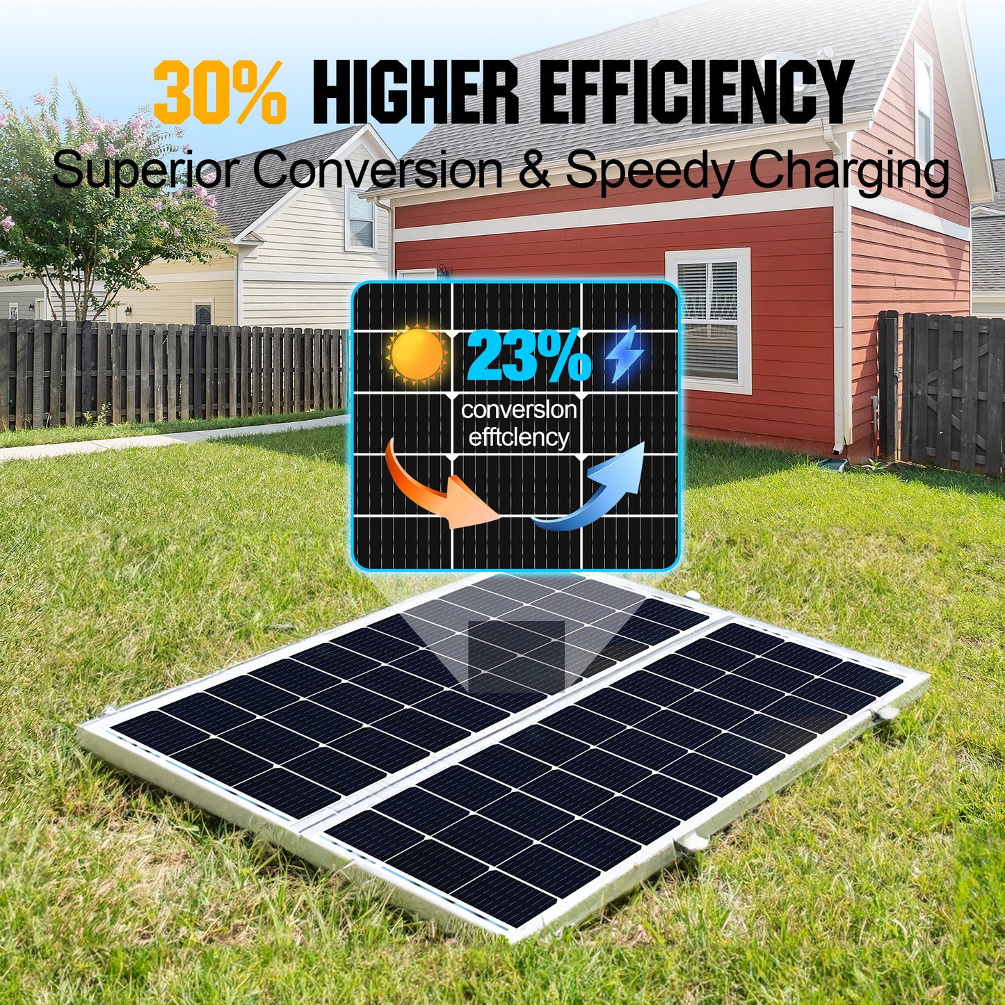 SOLPERK Solar Panels 100 Watt 12 Volt, High-Efficiency Monocrystalline Solar Panel for Home, RV, Camping, Marine, Rooftop, Off-Grid Applications