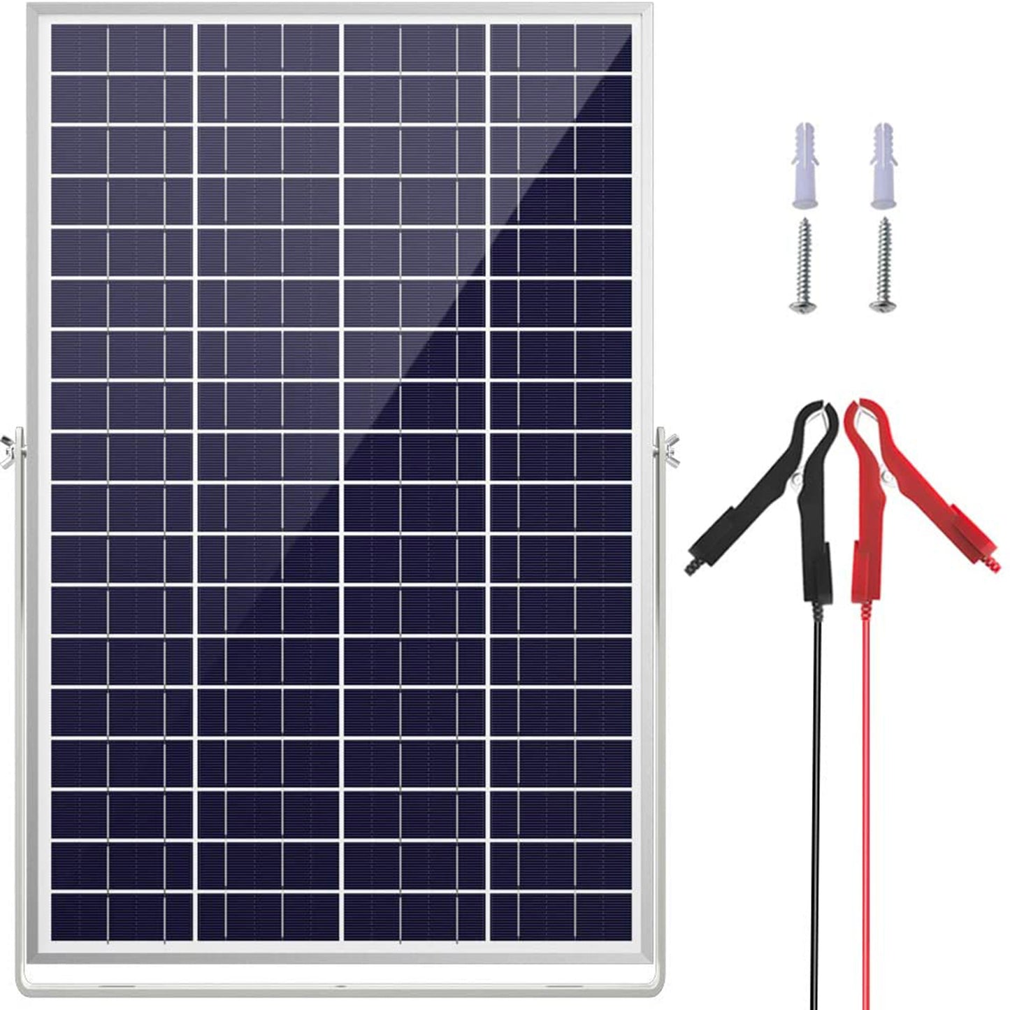 SOLPERK 30W 24V Solar Panel Kit, Solar Battery Trickle Charger Maintainer + Adjustable Mount Bracket for Automotive Motorcycle Boat Marine RV