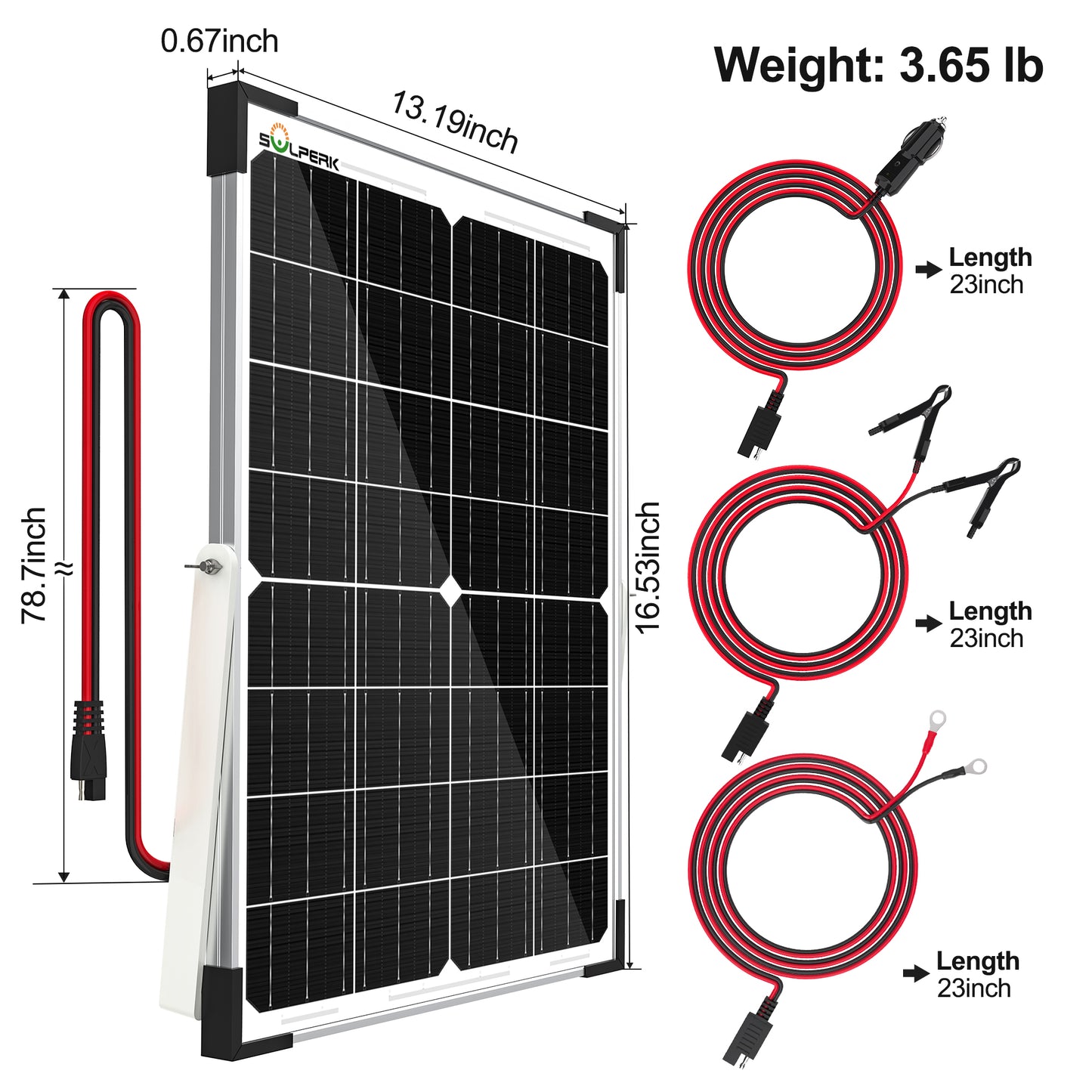 SOLPERK 25W 12V Solar Battery Charger, Waterpoof Solar Panel Kit with Energy Saving Controller for Car RV Trailer Marine Boat Motorcycle Truck Tractor Etc