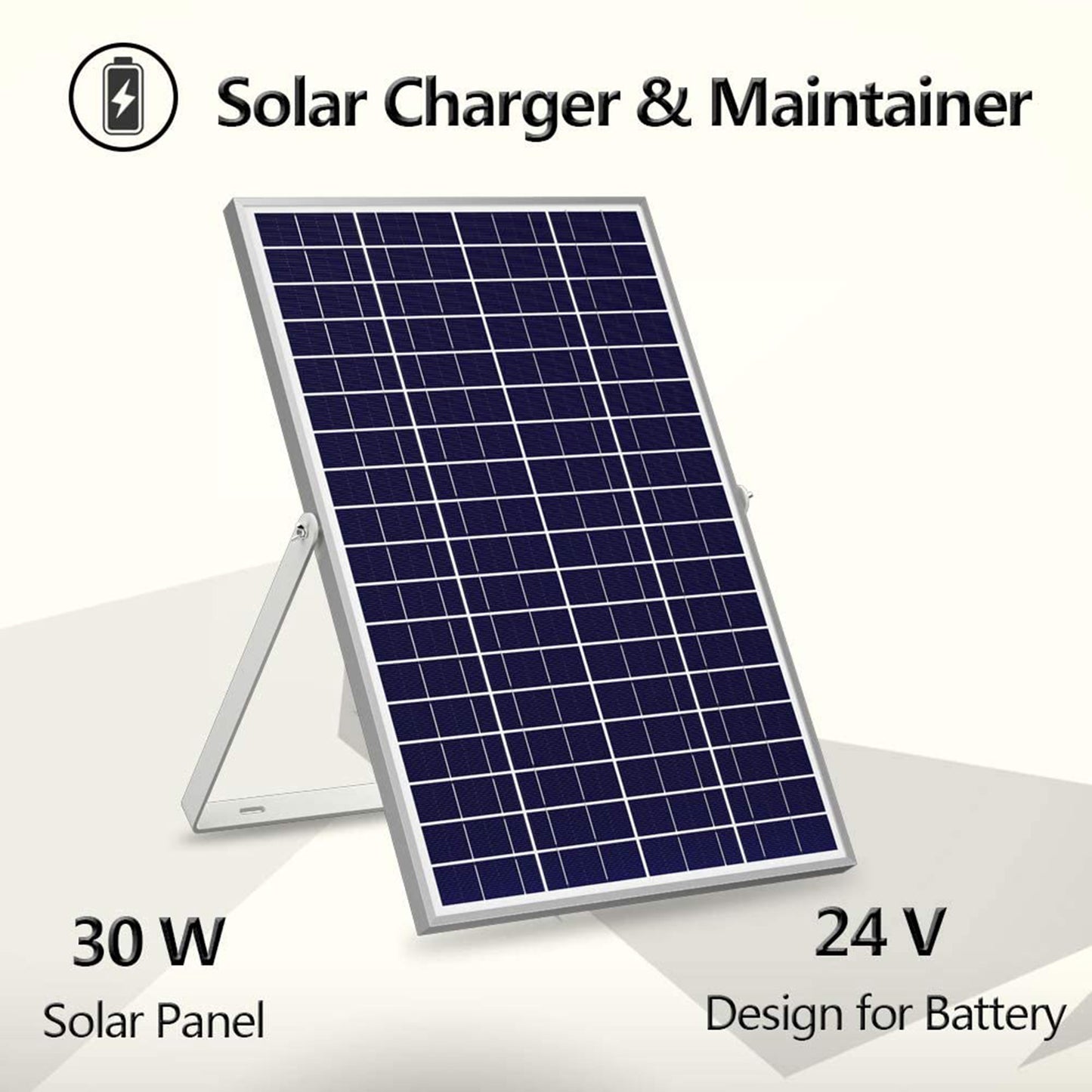 SOLPERK 30W 24V Solar Panel Kit, Solar Battery Trickle Charger Maintainer+10A Controller + Adjustable Mount Bracket for Automotive Motorcycle Boat Marine RV