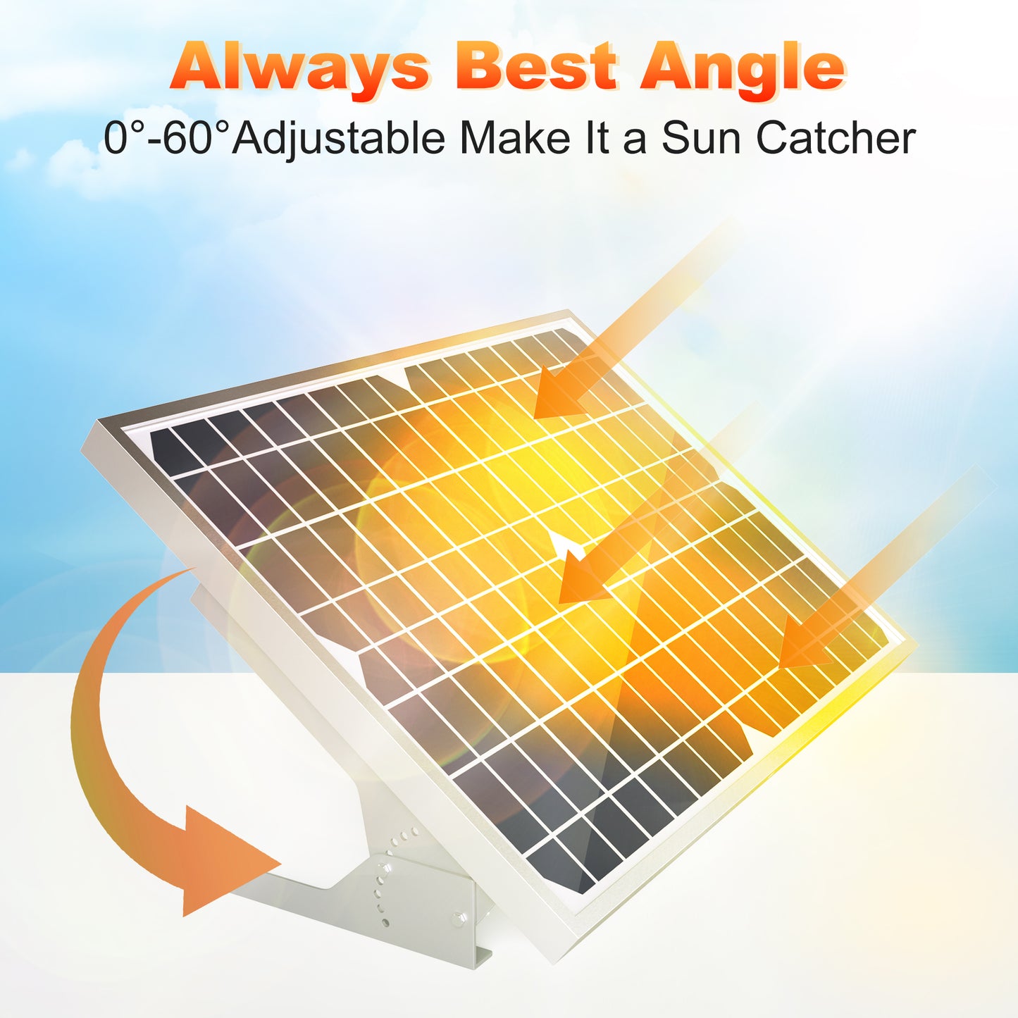 SOLPERK Solar Panel Mount, 13.8in Solar Panel Stand, Angle Adjustable (0-60 Degree), Solar Panel Mounting Brackets for 1 Pcs Solar Panel