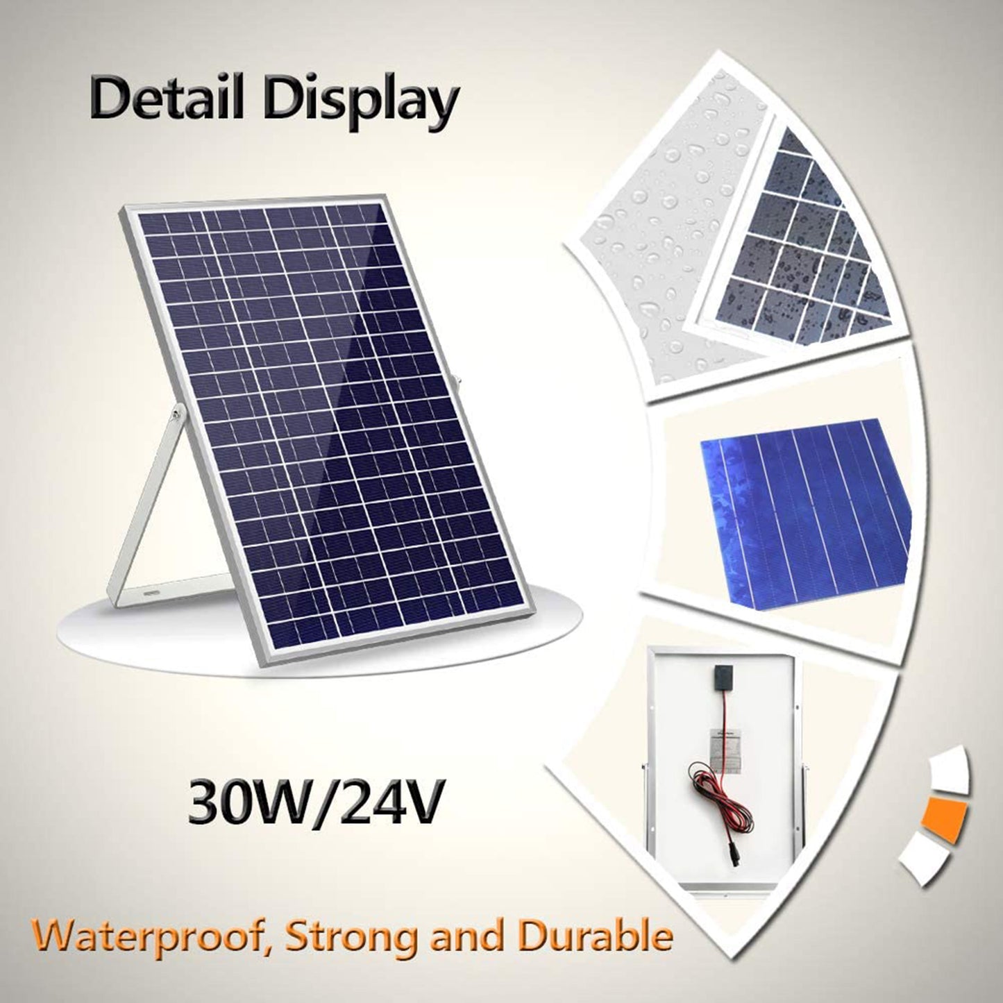 SOLPERK 30W 24V Solar Panel Kit, Solar Battery Trickle Charger Maintainer+10A Controller + Adjustable Mount Bracket for Automotive Motorcycle Boat Marine RV